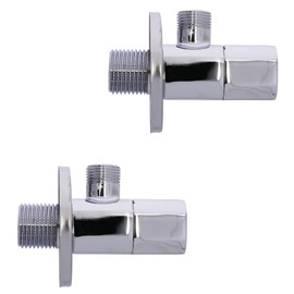 Set of 2 design angle valves / connection valves made of chrome-plated brass for sink tap 1/2 inch - 3/8 inch
