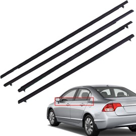 ANTUKO 4PCS Outside Window Moulding Weatherstrip Seal Belt Replacement for Civic 2006-2011 Black 72460-SNA-A01