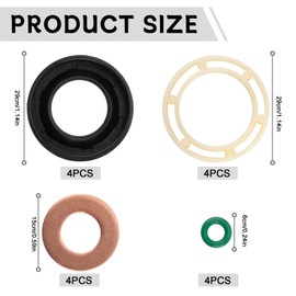 Fuel Nozzle Seal Kit,Fuel Injector Seal Washer O-Ring Kit,Diesel Injector Gasket Seal Protector Ring Kit for 1.6 TDCI/HDI
