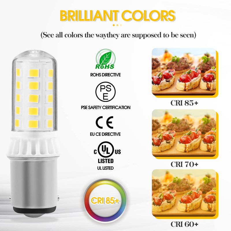 Becuice BA15D 3W 12-24V AC/DC 350LM Double Contact Bayonet with