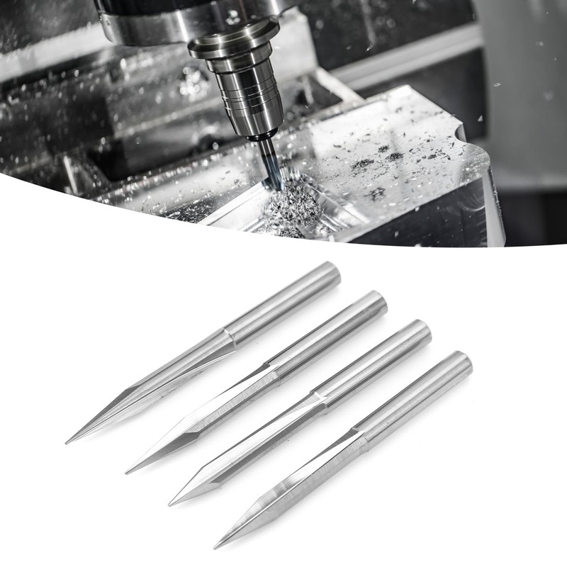 4Pcs VShaped Carving Cutter 2Edged Engraving Bit 4x0.3x15°/4x0.3x20°/4x0.3x25°/4x0.3x30°