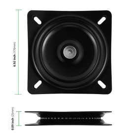 HAKZEON 4 PCS 7 Inch Bar Stool Swivel Plate, Heavy Duty Swivel Base Mount Plate for Home, Office, Black