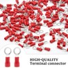 CEEYSEE 100Pcs 22-16 AWG M5 of Red Insulated Ring Terminal-Electrical