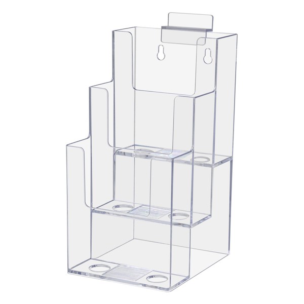 Marketing Holders 4"W Brochure Holder 3 Tier Multi Slot Display