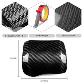 Jogon Genuine Carbon Fiber Gear Shift Knob Trim for Ford F150 Raptor Tremor Limited Platinum Lariat King Ranch 2021 2022 2023 2024 2025, Gear Shift Cap Head Protector (Glossy CF)