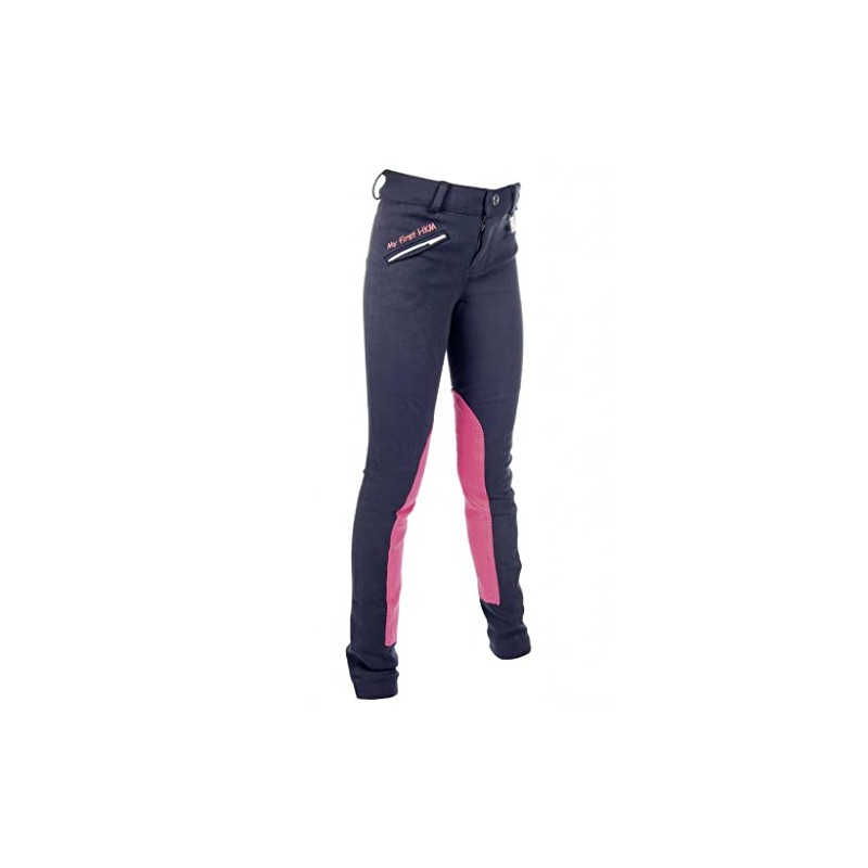 HKM My First, Uomo, Reithose -My First, Blu Scuro/Rosa, M