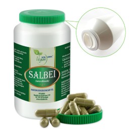 Vita Ideal Vegan® Sage Leaves 360 Capsules Salvia Officinalis Daily Serving 700 mg Sage Leaves Pure Powder Vegetable Natural and No Additives