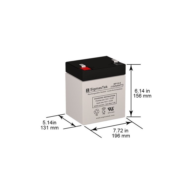 GE Security Caddx/NetworX NX-8E (12v 5ah) Alarm Battery