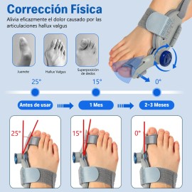 Corrector De Juanete Ajustable Ferula Universal Único Gris Universal