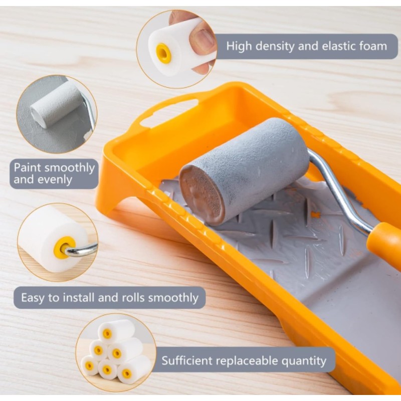 FTXanty Mini Foam Paint Roller Set Painter's Roller Foam Roller