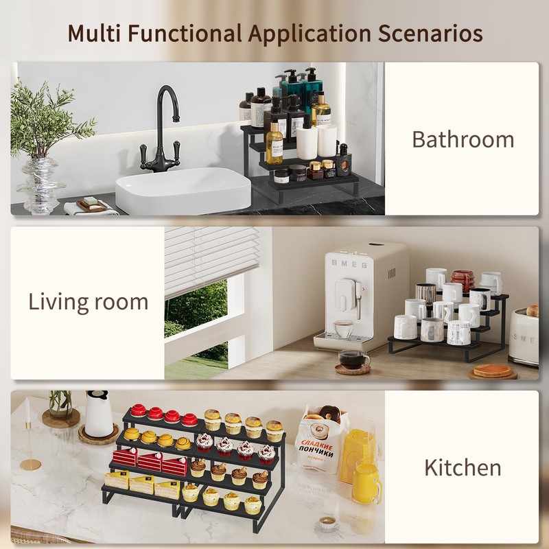 YINMIT Wooden Display Riser Stand, Tiered Perfume and Cologne Organizer