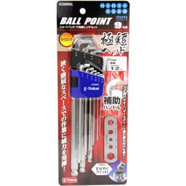 E-Value ELSW09SL Short Head Hex Key Set, Semi-Long, 9-Piece Set