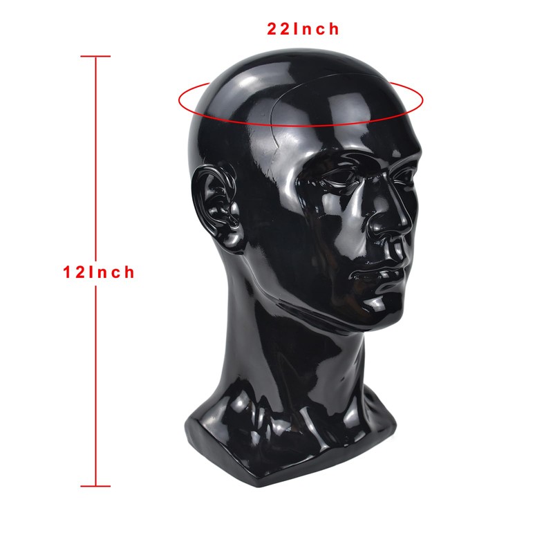 VEELTRAS Male Mannequin Head PVC Professional Head Model Display for