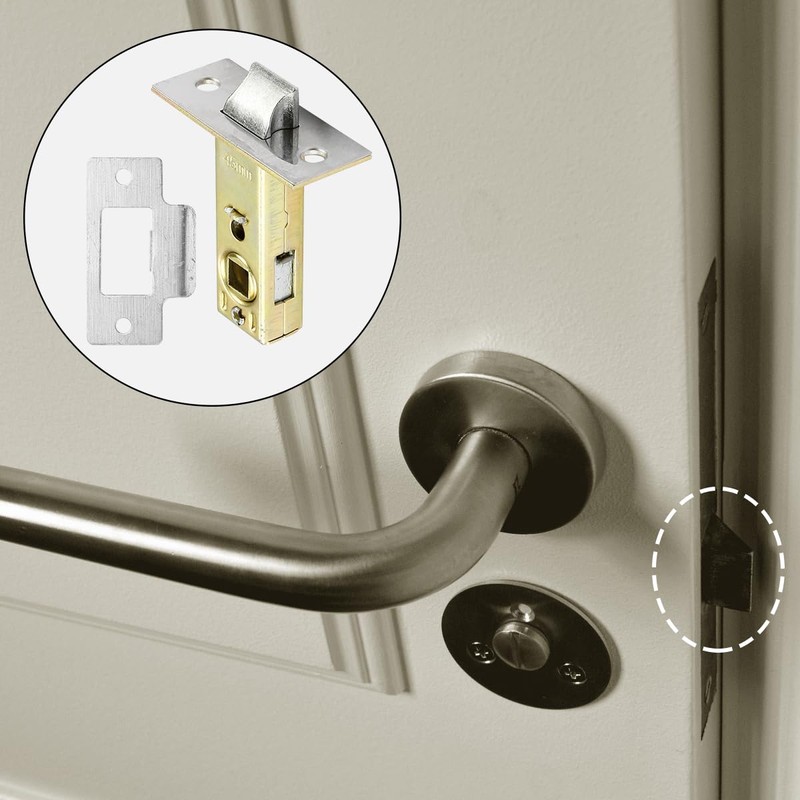 45mm Tubular Latch, GLADFRESIT Polished Chrome Mortice Latch, Door Latch