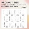 Cosmeria Press On Nails, 24 Pieces Black Artificial Nails Including