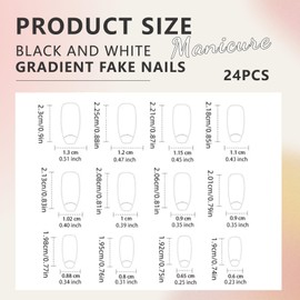 Cosmeria Press On Nails, 24 Pieces Black Artificial Nails Including Accessories, Artificial Nails For Women, Perfect For Parties, Weddings And Holidays