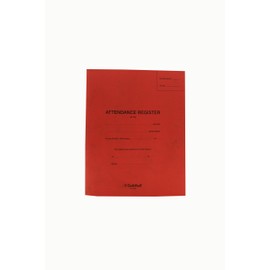 Exacompta - Ref E100Z - Guildhall Attendance Register (24 Pages) - 326 x 205mm in Size, 50 Entries Per Page, 3 Terms, 5 Days, Pre-Printed, 70gsm Paper - Red Cover