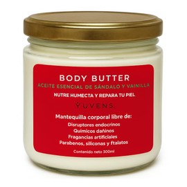 Mantequilla Corporal Ultra Humectante Sándalo y Vainilla – Body Butter Natural con Manteca de Karité, Rosa Mosqueta y Vitamina E – Nutre, Repara y Suaviza la Piel Seca – Libre de Parabenos y Crueldad Animal