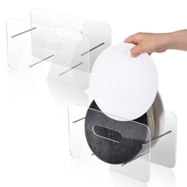 2PCS Paper Plate Holders 7-12 Inch Disposable Plates Storage Organizer Plates Organizer for Kitchen, RV, Outdoor Use Acrylic