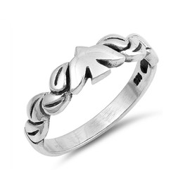 CloseoutWarehouse 925 Sterling Silver Dove With Leaves Band Ring Size 8