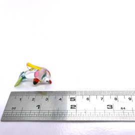 Sansukjai Dolphin Tiny Micro Figurines Hand Blown Glass Art Sea Animals Collectible Gift Home Décor (Multicolor V2)