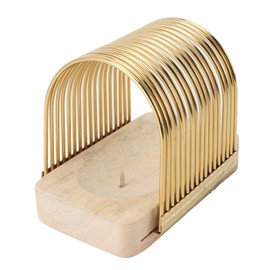 Bread Slicing Cutter Wood 304 Stainless Steel Anti Slip Bread Cutting Guide for Toast Gold
