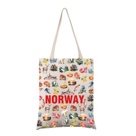 VAMSII Norway Tote Bag Norge Gift Norway Shopping Bag Norway Travel Gift (NORWAY)