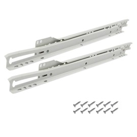 SAYOYO 1 Pair of Drawer Runners 300 mm, Partial Extension Drawer Runners, Roller Guides with 12 Screws, Load Capacity 20 kg, White