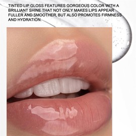 2pc Lip Plumping Gloss, Fine Glitter Pearl Lip Glaze, Long-Lasting Nourishing Moisturising Easy To Apply Liquid Stick, Soft And Full Gloss With Shiny Tinted Finish (06#)