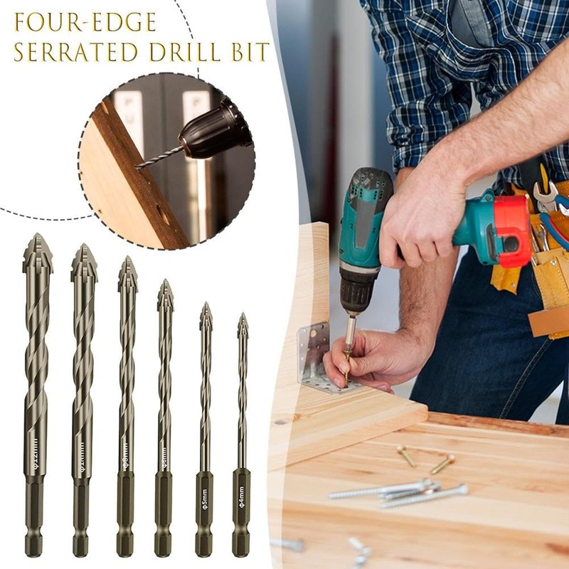 Cozy Hoome Four-Flute Serrated Eccentric Drill Bit Set - High