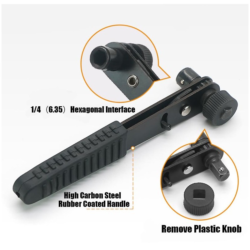 Baxnore Ratchet Wrench, Right Angle Screwdriver Ratchet, High Hardness Steel,