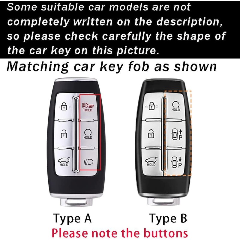 TECART Key Fob Cover Fit for Genesis GV70 GV80 Key