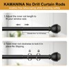 KAMANINA Curtain Rods No Drilling for Windows 32 to 86