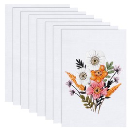 BENECREAT 8Pcs Cross Stitch Aida Fabric, 14CT White-gray Cotton Embroidery Fabric Cross Stitch Supplies for Embroidery Projects and Handmade Needlework, 17.7x11.8 Inch