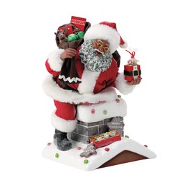 Department 56 Possible Dreams Bon Appetit Santa in Chimney Home Sweet Home Figurine, 10.5 Inch, Multicolor