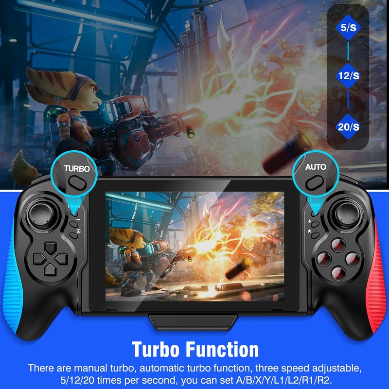 Switch Controller, Wireless Switch Pro Controller with Large Handles/Turbo Function/Dual