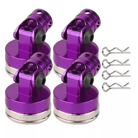 YHZ 4Pcs Magnetic Invisible Body Post Mount Holder for 1/8 1/10 AXIAL SCX10 RC Car - Purple