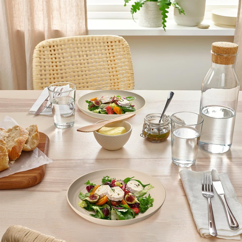 Homienly Dessert Plates - 8 Inch Wheat Straw Plates Set,