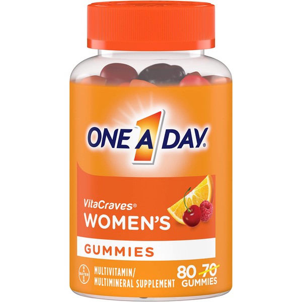 One A Day Women’s  Multivitamin Gummies, Supplement with Vitamin A, Vitamin C, Vitamin D, Vitamin E and Zinc for Immune Health Support*, Calcium & more, 80 count