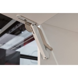 Gedotec Folding console for kitchen cupboard, 1 set, flap support, matt white, free space, model B, 0.7-4.3 kg, complete set, folding hinge, hinge for folding table, flap fitting furniture