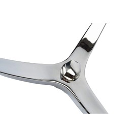 SeaLux 316 Stainless Steel Boat Steering Wheel 3 Spoke 13-1/2" Dia, with 5/8" -18 Nut and Turning Knob for Seastar and Verado