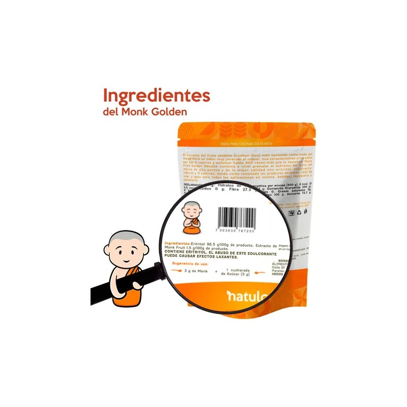 Monk Fruit Natulce 500g Endulzante Keto Fruto Del Monje 0kca
