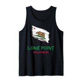 Lone Point California Paint Splatter Flag Vacation Souvenir Tank Top