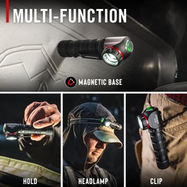 Coast TXM50R 1250 Lumen Rechargeable LED Headlamp with Magnetic Base - 27 Hour Runtime, Easily Converted to Handheld Flashlight, Helmet Mounting Bracket Included, for Work and Outdoors