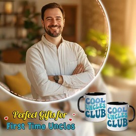 TSIMPLE Cool Uncles Club 11oz Mug - Best Uncle Gifts from Niece, Nephew - Funny Gift Mug Drinkware - Uncle Father’s Day, Birthday, Thanksgiving, Christmas Gift