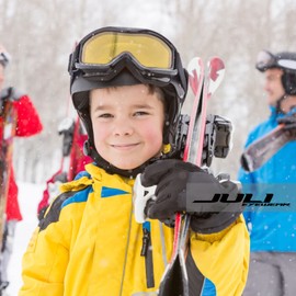 Juli Kids Ski Goggles,Snow Snowboard Goggles Boy Girl Snowmobile Skiing Skating Age 3-8 (White Frame/Color Lens)