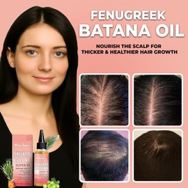 ABBASI & CO 5-in-1 Hair Growth Oil & Butter - Batana, Chebe, Amla, Rosemary & Fenugreek for Fast Hair Growth, Thicker Hair & Hair Loss Prevention - 100% Natural & Organic (Batana Hair Oil)