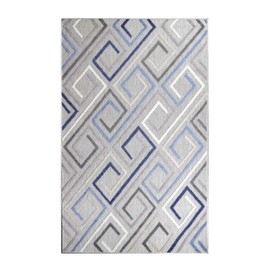 Superior Indoor Outdoor Area Rug, Perfect for Patio, Bedroom, Kitchen, Laundry Room, Entryway, Office, Playroom, Carpet Cover, Modern Geometric Farmhouse, Ares Collection, 6' x 8' 10", Grey