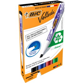 Bic TS-140040 Velleda 1751 Chisel Tip Whiteboard Marker, Pack of 4