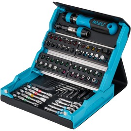 HAZET 2200SC-1 Screwdriver Bit Set, Smart Case, Hazette Blue, 69 Pieces, Tool Bit Drive: Hexagonal 0.2 inches (6.3 mm) (1/4 mm), 5.1 x 4.6 x 2.0 inches (130 x 118 x 50 mm)